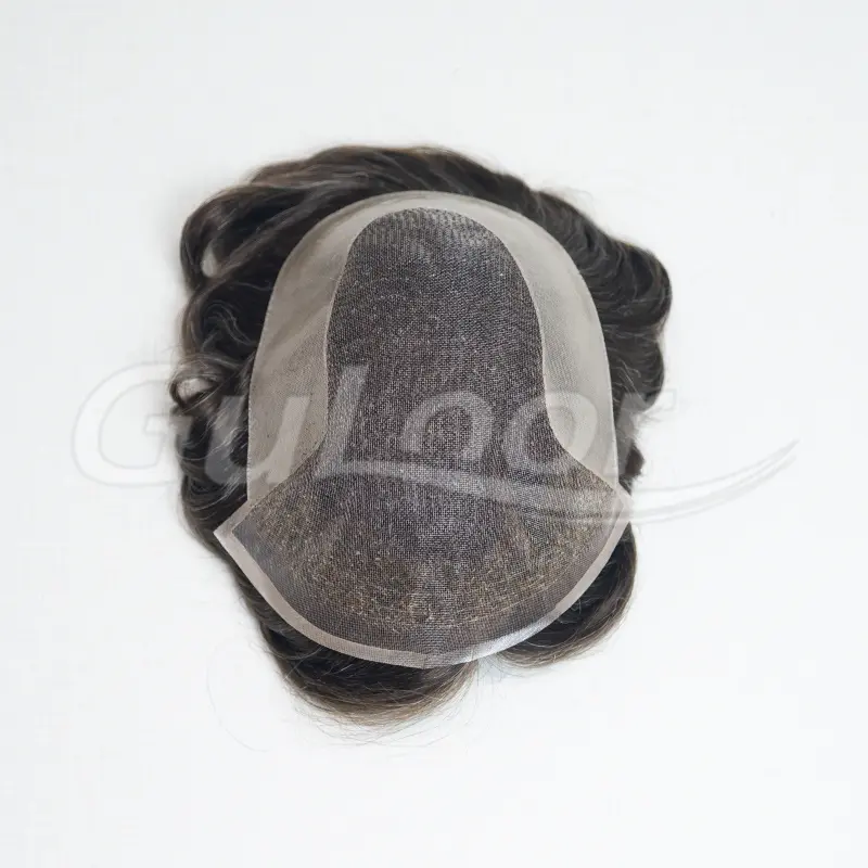 High Quality Human Hair Fine Welded Mono With Npu On Side And Back #415