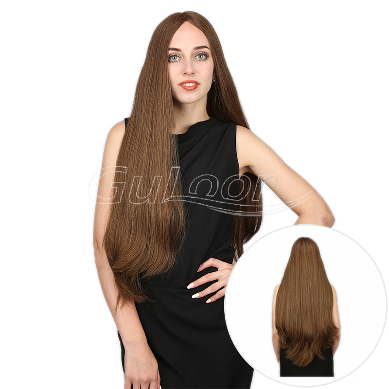 Top Quality Medium Brown Silky And Smooth Human Hair Jewish Wig