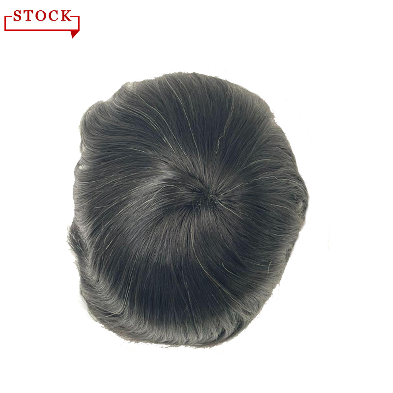 French Lace Hair System Wholesale Men Toupee In Stock #1B10
