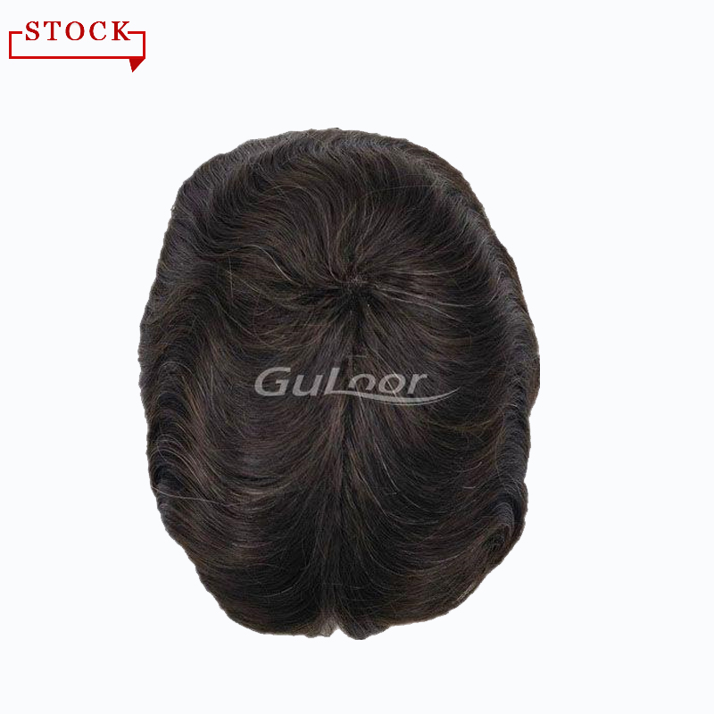 Q6 Medium Density French Lace Front and PU Sides Men’s Toupee #205