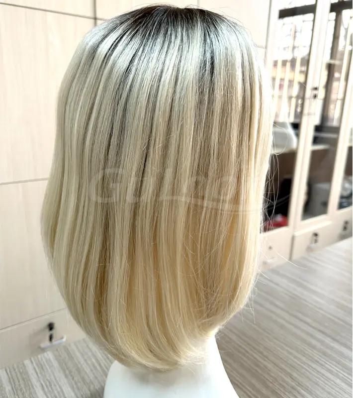 Full lace silk top wig 100% Human Hair with front silicone strip Wholesale