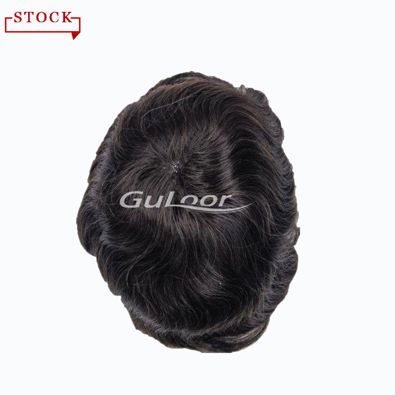 Q6 Medium Density French Lace Front and PU Sides Men’s Toupee #2