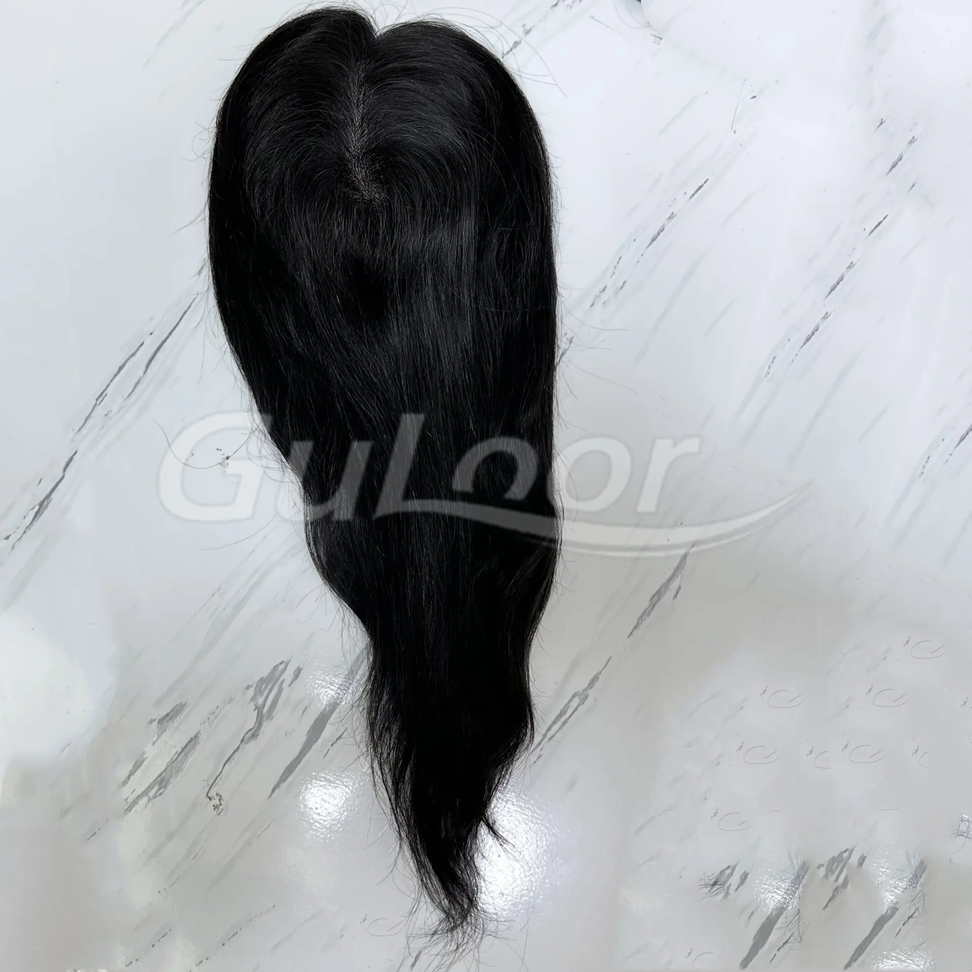 Color#1 Mono Base 100%Remy Hair Topper High Quality 16 inches