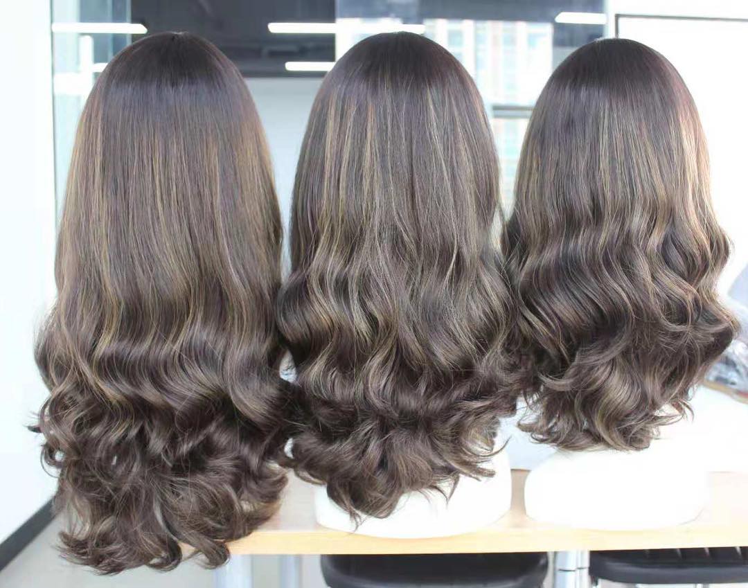 Factory Mongolian Virgin Hair Silk Top Brown Color Jewish Wig Kosher Wigs 