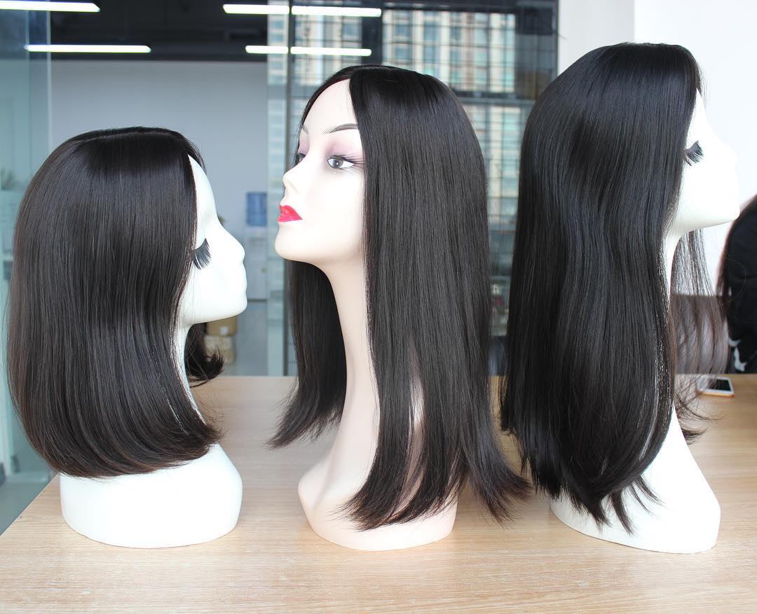 100% Mongolian Virgin Hair Dark  Brown Jewish Wigs Sheitels Wigs Online