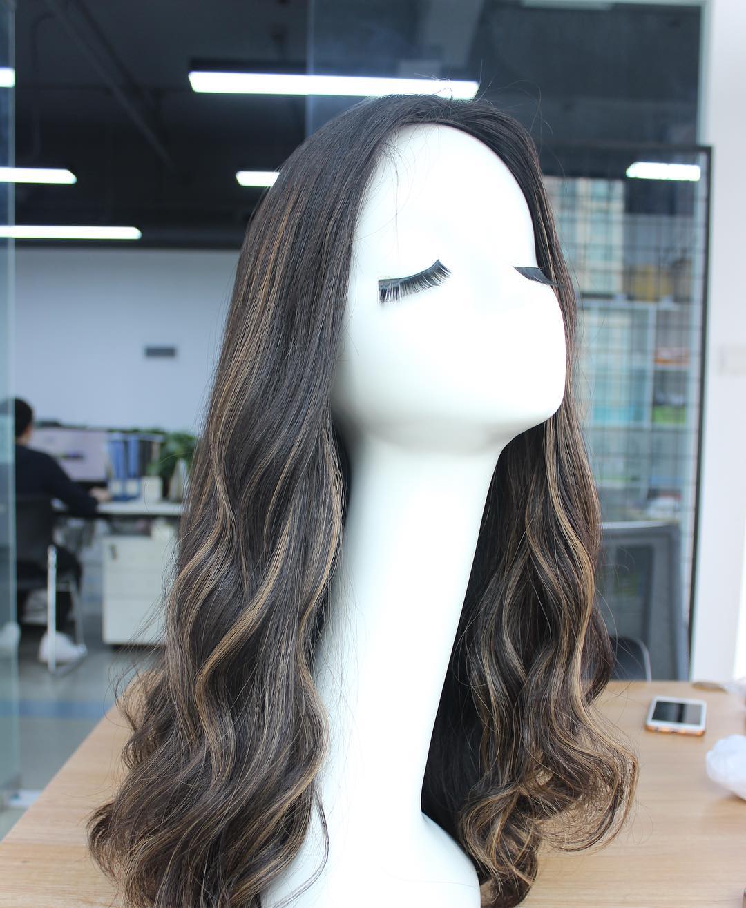 Factory low Price Mongolian Virgin Hair Highlight Color Kosher Sheitel Wig