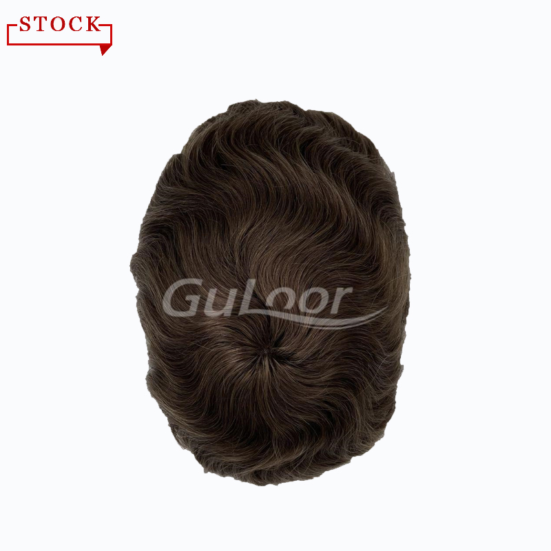 Q6 Medium Density French Lace Front and PU Sides Men’s Toupee #5