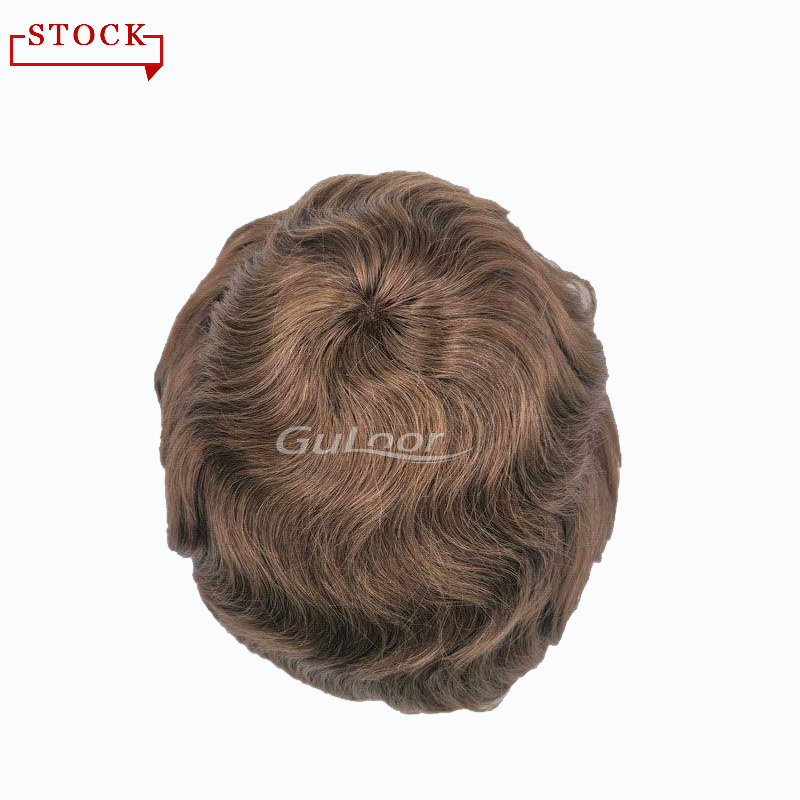 Q6 Medium Density French Lace Front and PU Sides Men’s Toupee #6