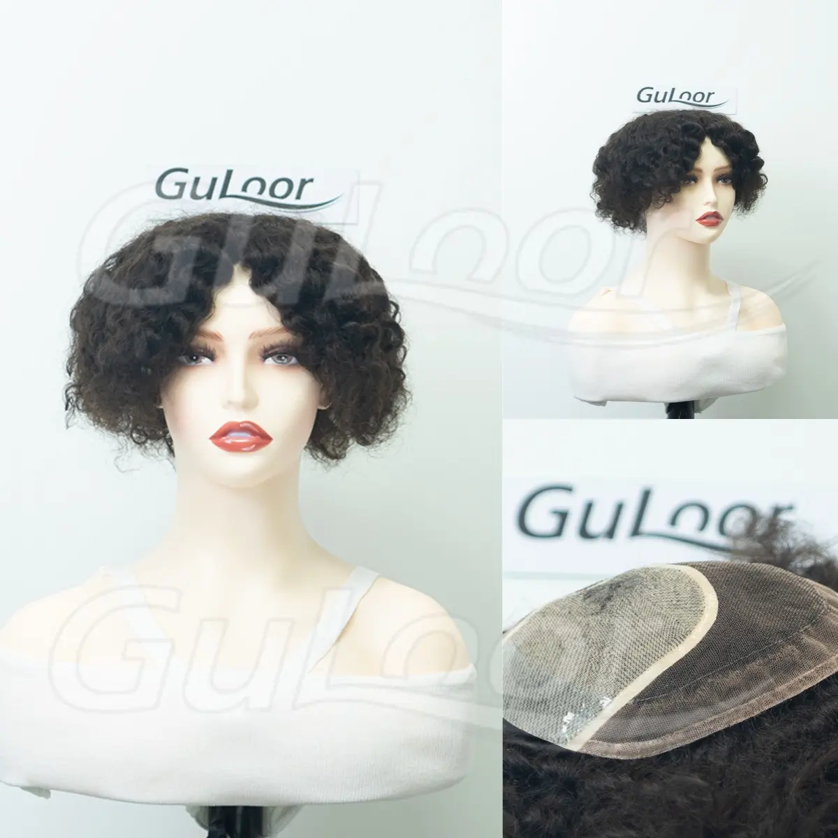 Custom Order Silk Top Double French Lace Perimeter Wave Human Hair #1B