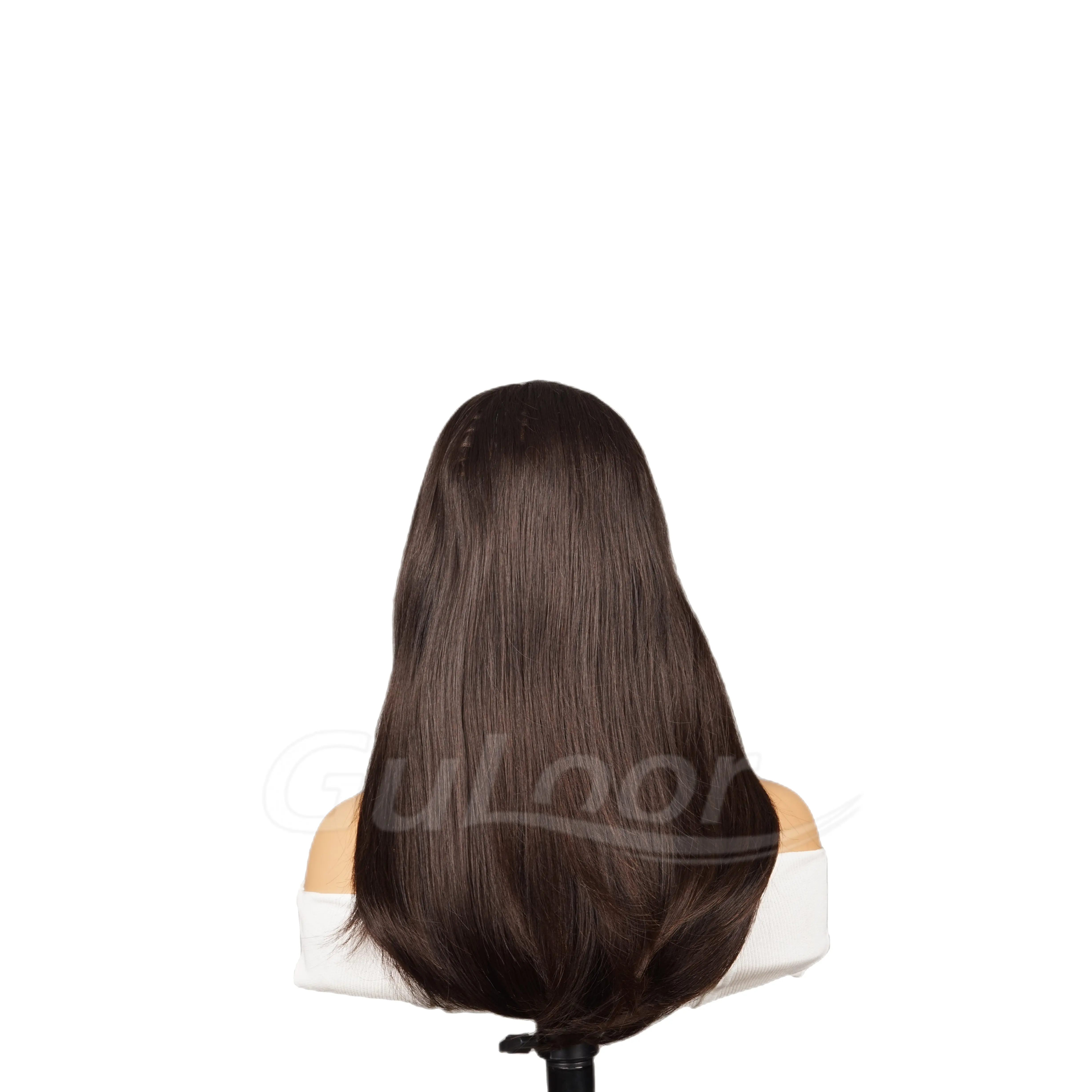Natural Straight 20 Inches 100% Human Hair Front Lace Wig Color H-001