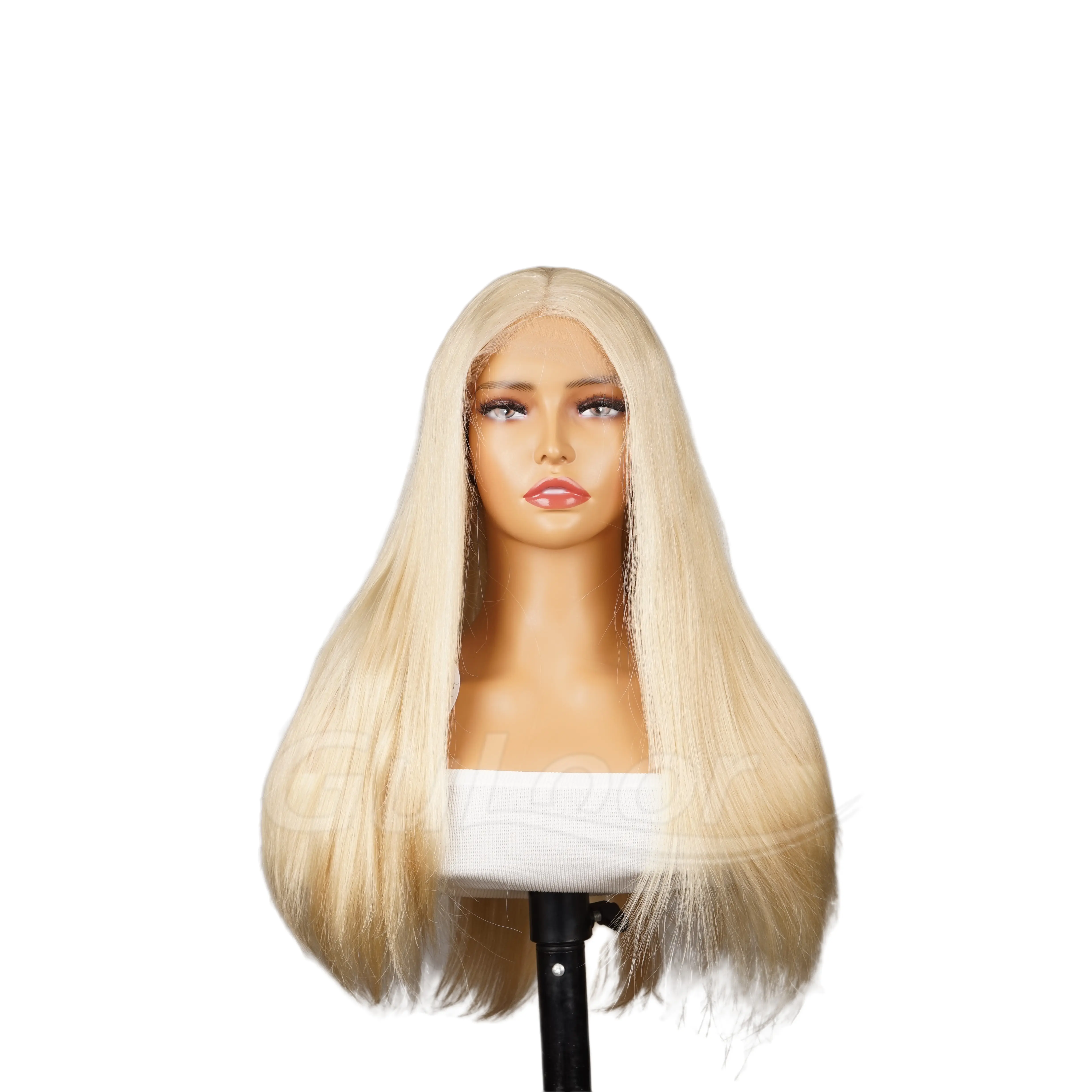 Natural Straight 24 Inches 100% Human Hair Front Lace Wig Color H-002