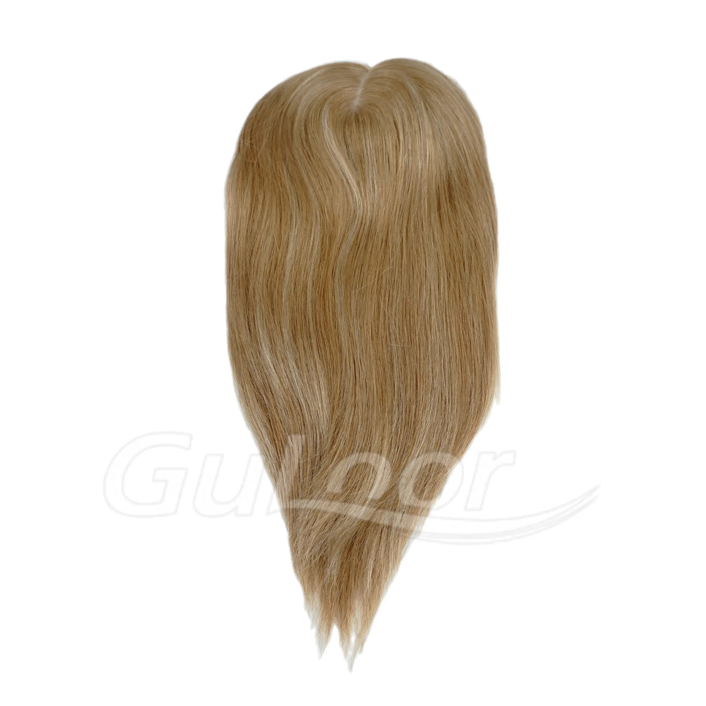 14 Inches Color R6/27 Silk Top 100% Human Hair Topper With Lace Front Natural Straight