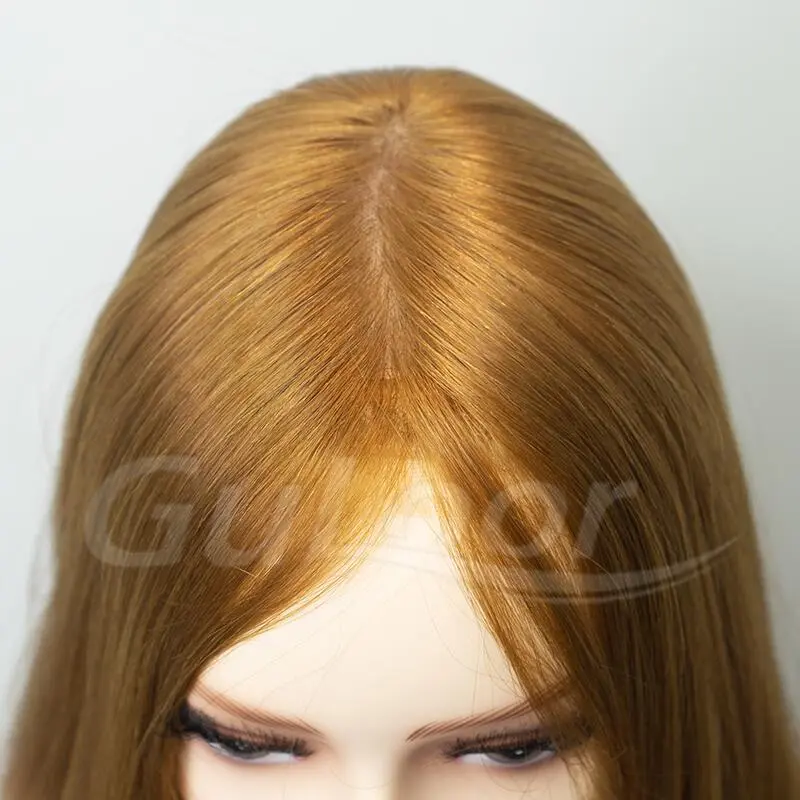 New Stock Jewish Medical Wigs16Inches Silk Top Front Lace All Hand Tied Made Color#30100% Chineses Virgin Hair