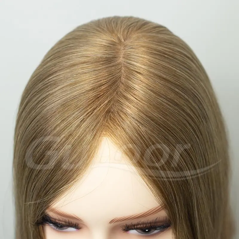 New Stock Jewish Medical Wigs14Inches Silk Top Front Lace All Hand Tied Made Color#16/10/8 100% Chineses Virgin Hair