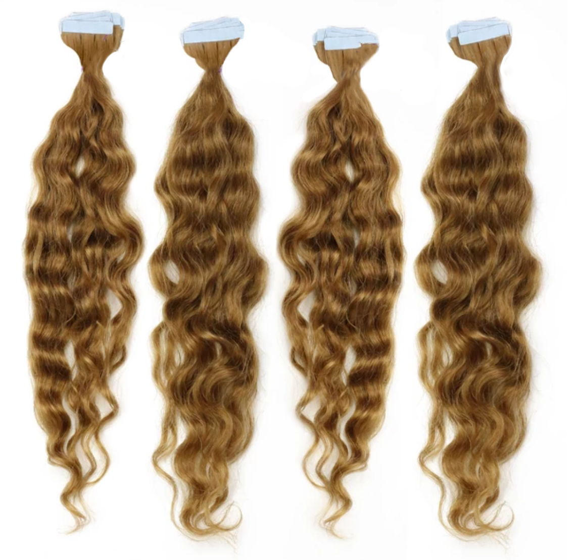 4 X Curly Tape In Hair Extension Bundle