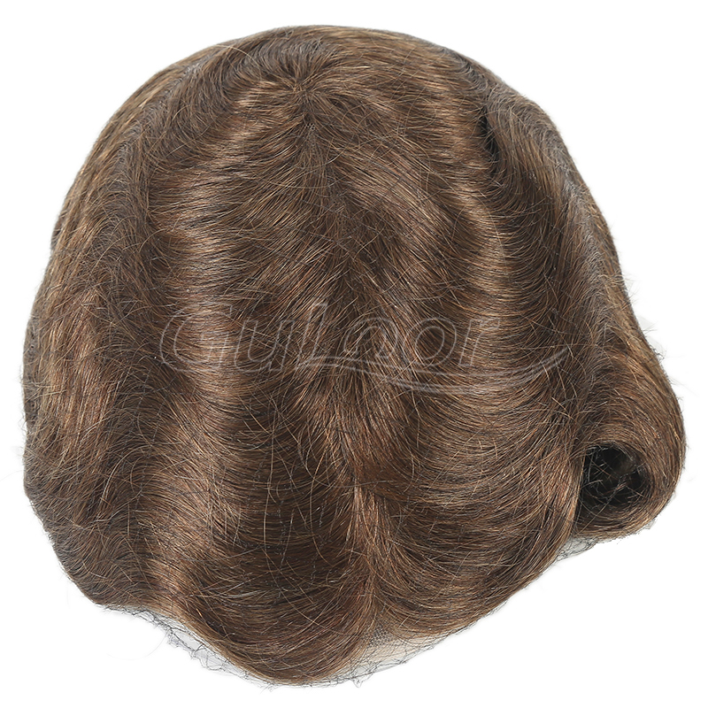 Qingdao Factory French Lace with PU on Back and Sides Mens Hair Systems