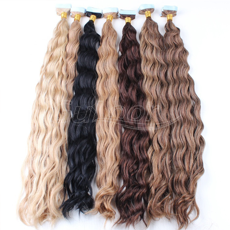 Wholesale 9A Russian Remy Tape Hair Extensions Double Drawn Tape In Hair Extensions Virgin Human Tape Hair