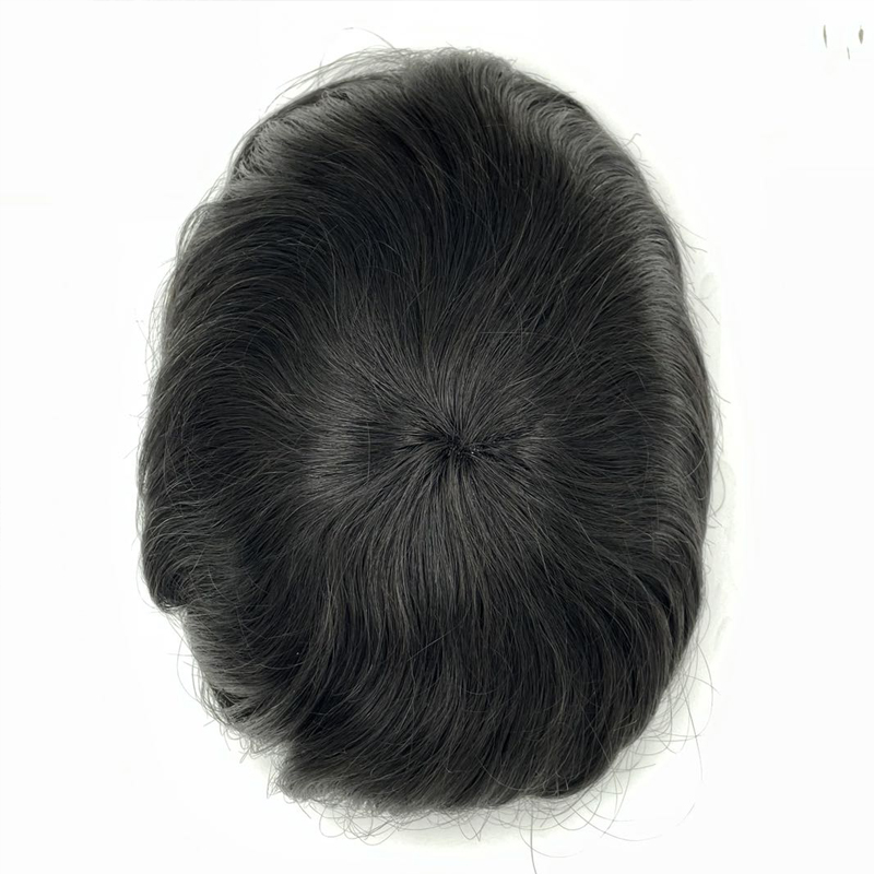 Los | 1/2 Fine mono with 1/2 front french lace Hairpieces for Men