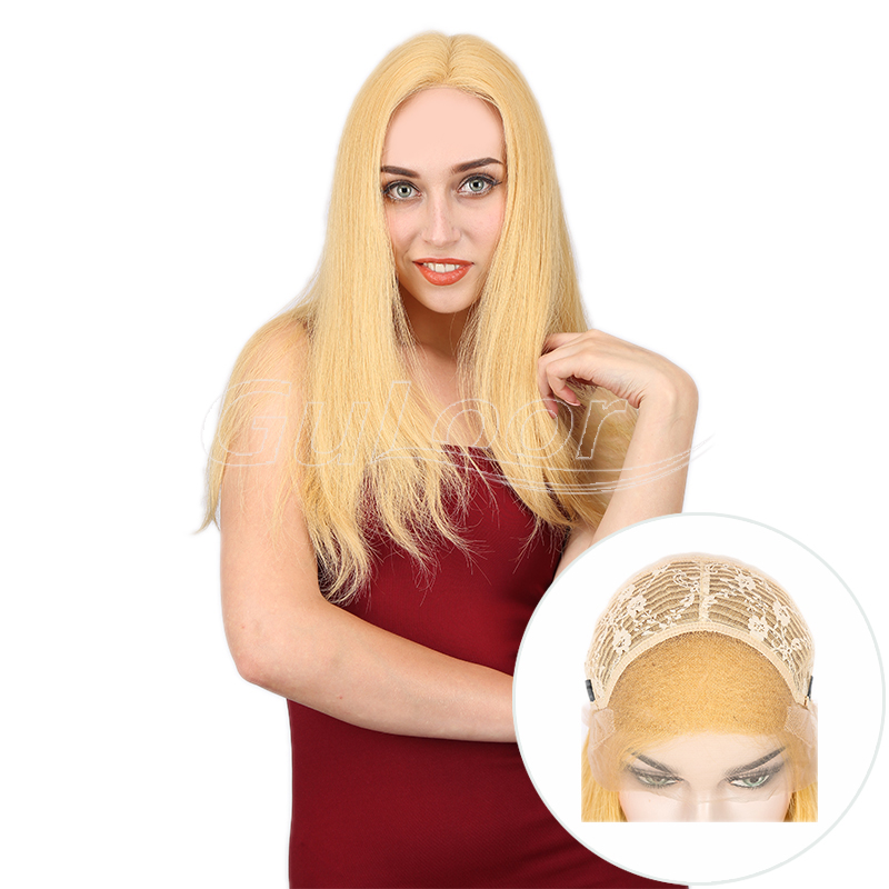 100% Virgin Human Hair Natural Straight Colorful Full Lace Wig