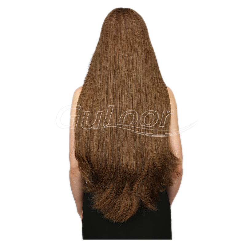 Top Quality Medium Brown Silky And Smooth Human Hair Jewish Wig